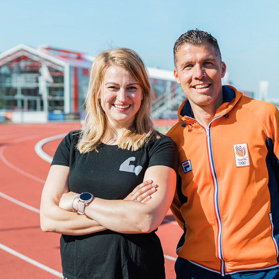 Foto van sportpsycholoog Diana van Winden en sportpsycholoog Maurice van Veldhooven